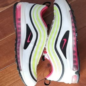 Nike Air Max 97 White/Volt/Pink Men's Size 10 Excellent Condition